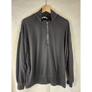 Three Dots Women's 1/2 Zip Pullover Sweater Gray Acrylic Rayon Size XL